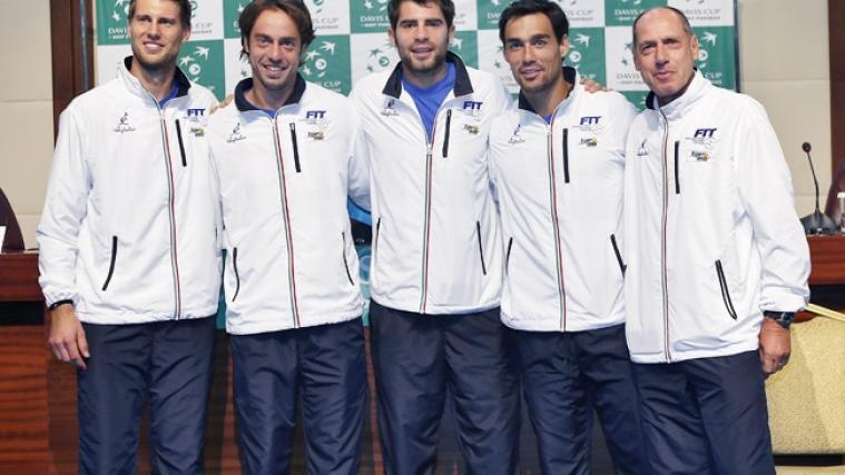 Die "Azzurri mit Andreas Seppi (Foto Tonelli)