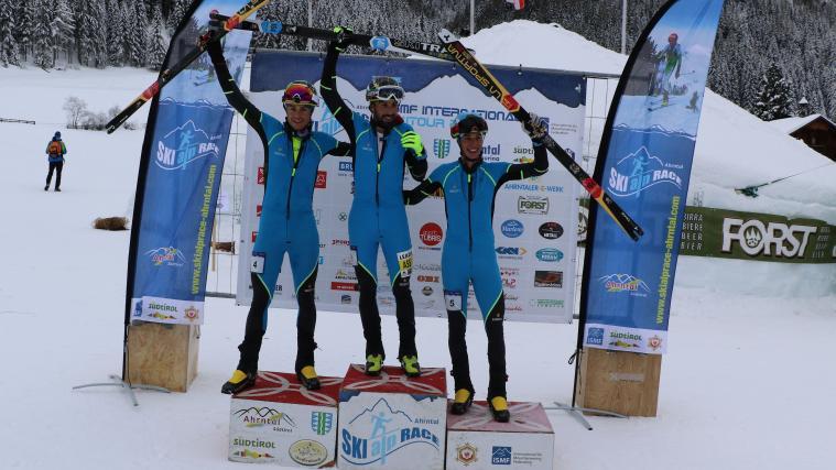 Das Podium des Männerrennens mit Tagessieger Robert Antognoli