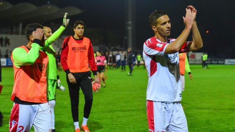 Hannes Fink (r.) und seine Mitspieler bejubeln den Heimsieg gegen Triestina. © DLife/Fiorentino