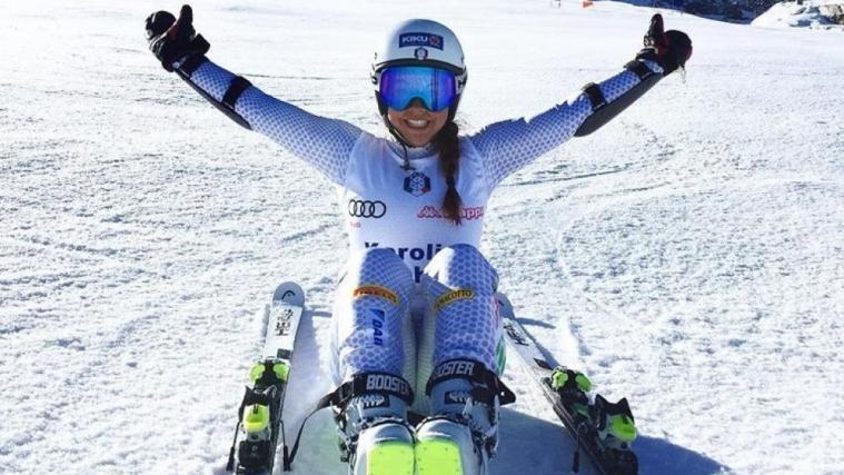Karoline Pichler feilt in Schnals an ihrer Form.