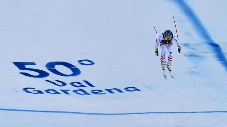 Matthias Mayer wurde 2017 in Gröden Dritter im Super-G © APA/afp / VINCENZO PINTO