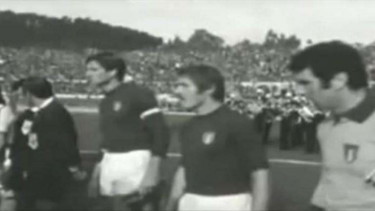 Romeo Benetti zwischen Dino Zoff (r.) und Giacinto Facchetti. © Screenshot Facebook