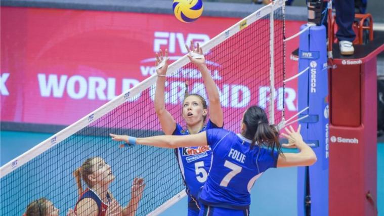 Raphaela Folie & Co. beim letzten Spiel gegen die USA (Foto: FIVB)