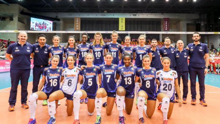 Das italienische Nationalteam mit Raphaela Folie (7) (Foto: FIVB)