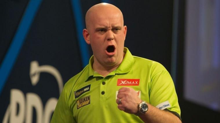 Michael van Gerwen siegte souverän gegen Adrian Lewis © SID / DANIEL LEAL-OLIVAS