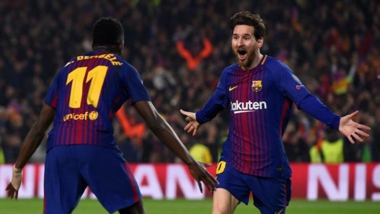 Dembele und Messi treffen - Barca ist eine Runde weiter. © SID / Josep LAGO