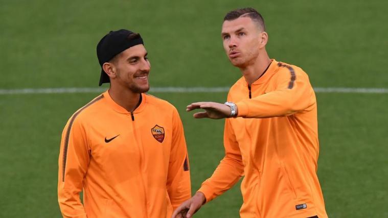 Auf Edin Dzeko (rechts) ruhen die Hoffnungen der „Giallorossi“. © APA/afp / PAUL ELLIS