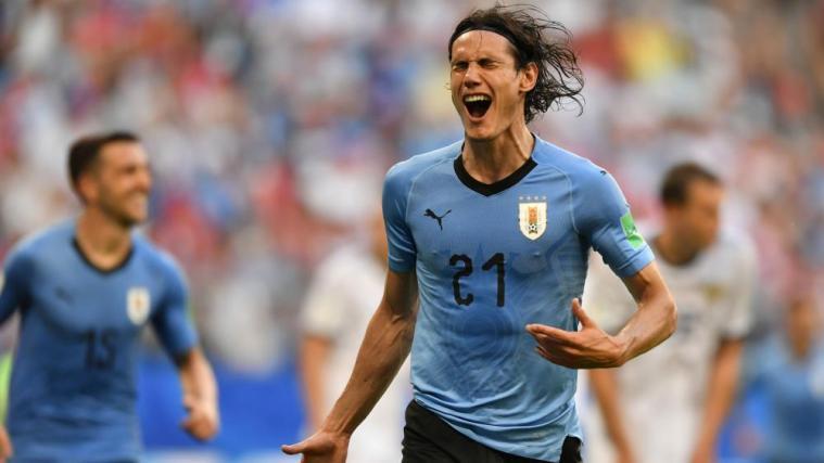 Schoss sein erstes Tor bei dieser WM: Uruguay-Star Edison Cavani. © APA/afp / FABRICE COFFRINI