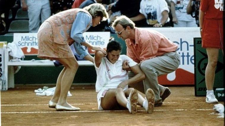 Monika Seles wurde während der Viertelfinalpartie in Hamburg niedergestochen. © UNKNOWN