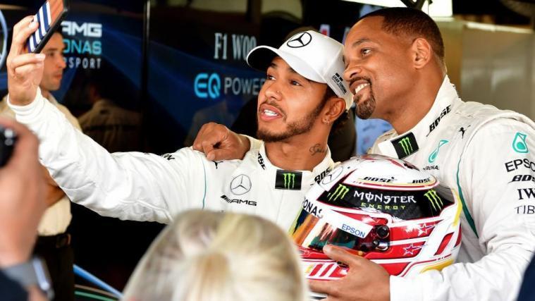 Lewis Hamilton und Schauspieler Will Smith. © APA/afp / ANDREJ ISAKOVIC