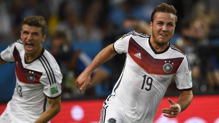 Mario Götze lässt seinem Torjubel freien Lauf. © AFP / ODD ANDERSEN