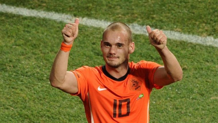 Wesley Sneijder hatte viel Grund zum Jubeln nach dem Sieg gegen Brasilien. © AFP / CARL DE SOUZA