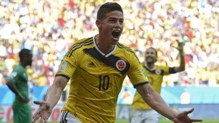James Rodriguez erzielte beide Treffer Kolumbiens gegen Uruguay. © ANSA / SHAWN THEW
