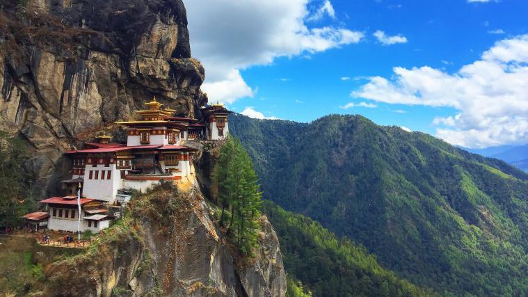 Das buddhistische Kloster Taktshang oder auch Tigernest in Buthan.