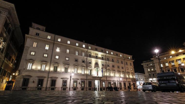 Der Chigi-Palast, Sitz der Regierung in Rom.