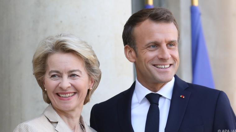 Die künftige EU-Kommissionschefin und Frankreichs Präsident Macron.