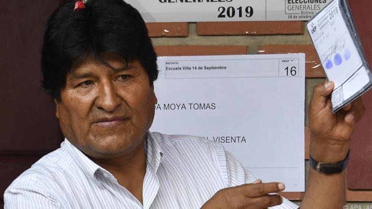 Langzeitpräsident Morales nach der Stimmabgabe.