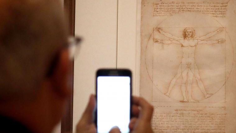 Unter anderem wird Leonardo da Vincis Vitruvianischer Mensch ausgestellt.