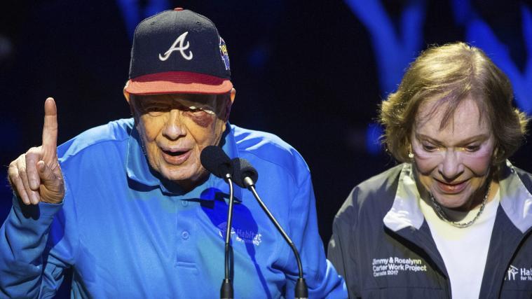 US-Altpräsident Jimmy Carter mit Ehefrau Rosalynn – und mit blauem Auge.