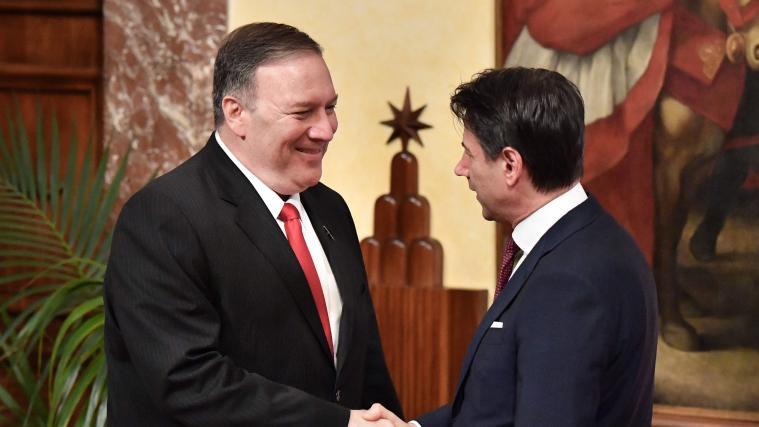 US-Außenminister Mike Pompeo traf am Dienstag Giuseppe Conte.