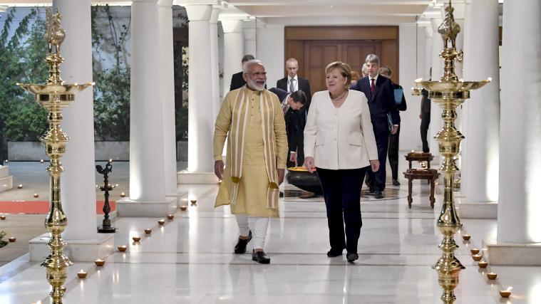 Angela Merkel mit Narendra Modi.