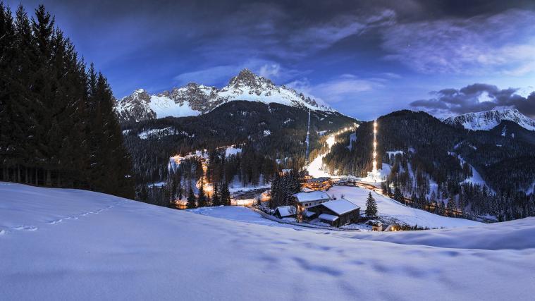 Das Ski Center Latemar: Obereggen, Pampeago und Predazzo, rund 50 Pistenkilometer ohne die „Brettln“ abschnallen zu müssen.