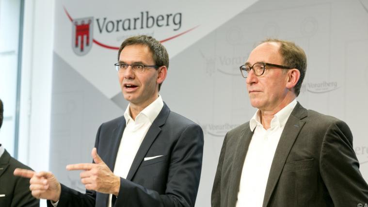 Der alte und neue Vorarlberger Landeshauptmann Markus Wallner (l.) mit Landesrat Johannes Rauch.