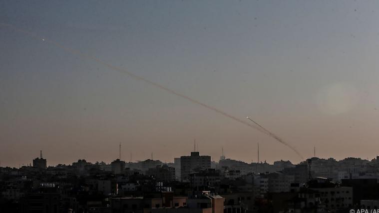 Palästinensische Raketen vom Gazastreifen aus auf Israel gefeuert.