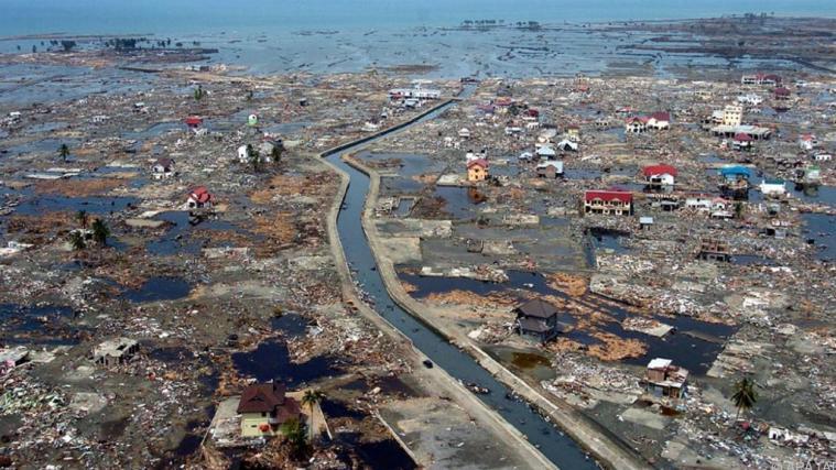 Bild der Verwüstung nach der Tsunami-Katastrophe.