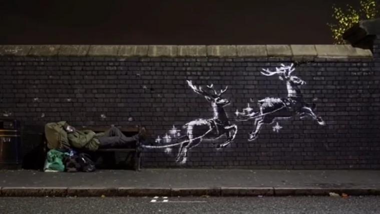 Das sozialkritische Banksy-Werk begeistert.