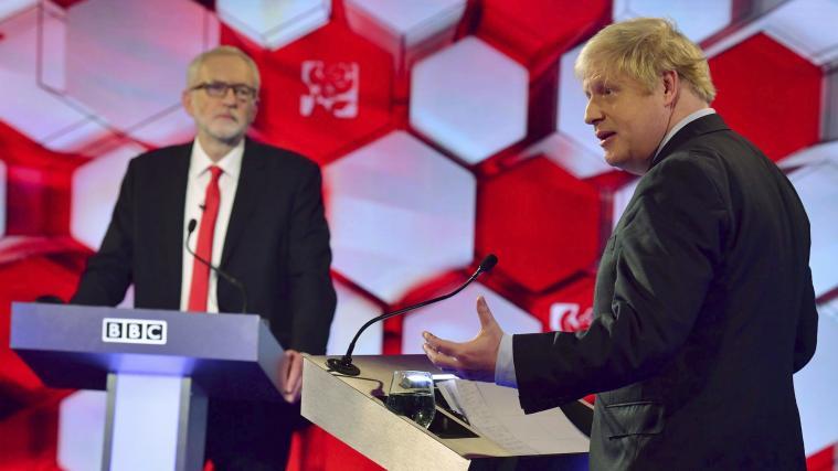 Letztes TV-Duell vor der Wahl am 12. Dezember für Jeremy Corbyn (l) und Premierminister Boris Johnson (r).