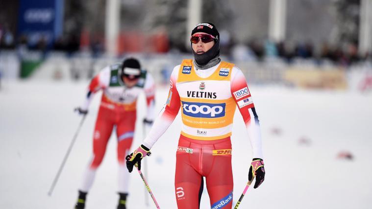 Sieger Johannes Klaebo vor seinem Landsmann Emil Iversen