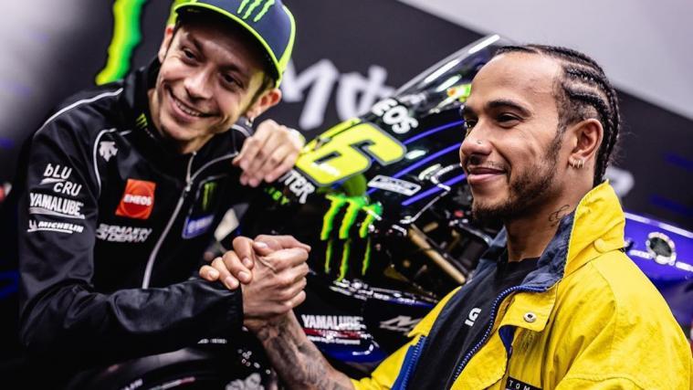 Valentino Rossi und Lewis Hamilton.