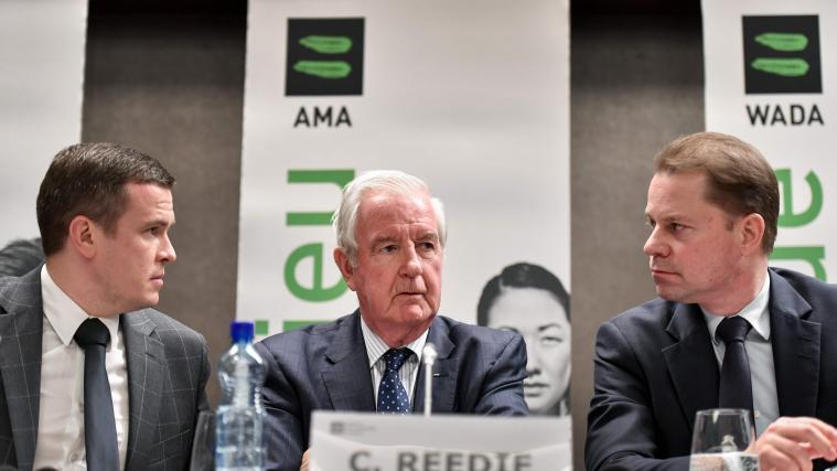 (v.l.) Die WADA-Präsidenten Banka und Reedie, sowie Generaldirektor Niggli
