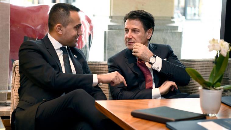 Italiens Ministerpräsident Giuseppe Conte (rechts) mit Außenminister Luigi Di Maio vor der Libyen-Konferenz in Berlin.