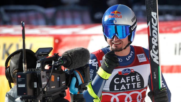 Jubel für die TV-Kamera: Dominik Paris hat seinen ersten Podestplatz in Wengen errungen.