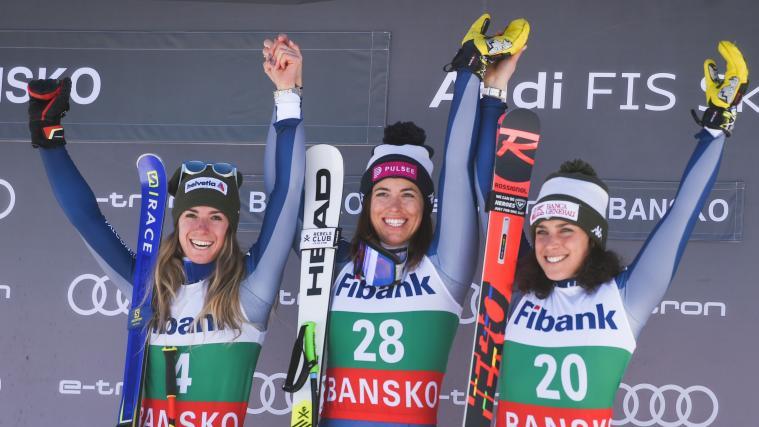 Rein italienisches Podest in Bansko: Marta Bassino, Elena Curtoni und Federica Brignone (v. l.)