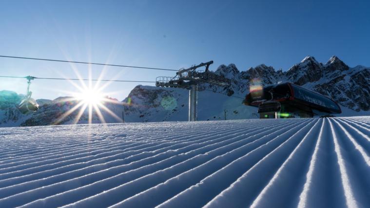 Skivergnügen im Skigebiet Ladurns.