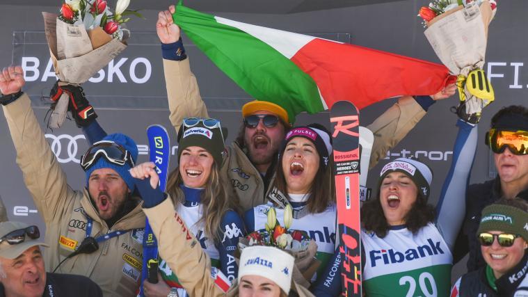 Zum 9. Mal in der Geschichte des Alpinen Skiweltcups gehörte das Podest ausschließlich dem italienischen Ski-Team