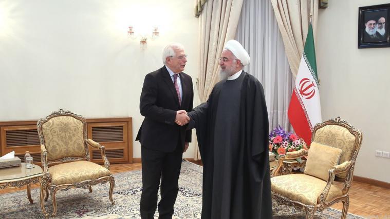 EU-Außenbeauftragter Josep Borrell bei Iran-Präsident Hassan Rouhani.