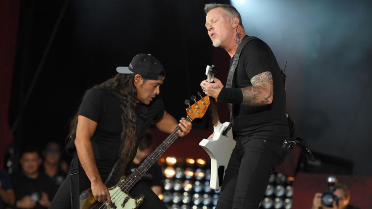 Kirk Hammett (l.) und James Hetfield beim Metallica-Konzert 2016 im Central Park in New York.