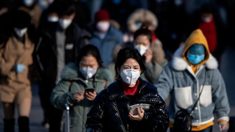 Menschen werden in China nun von Drohnen überwacht. Im Bild eine Aufnahme aus Peking vom Montag.
