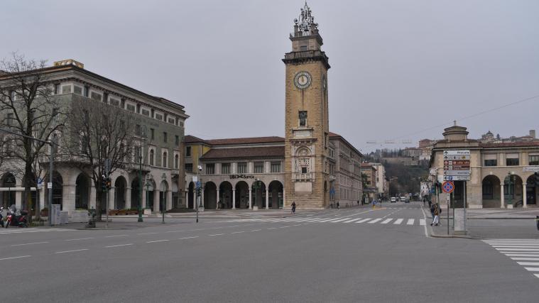 Bergamos Città Bassa glich am Mittwoch einer Geisterstadt.