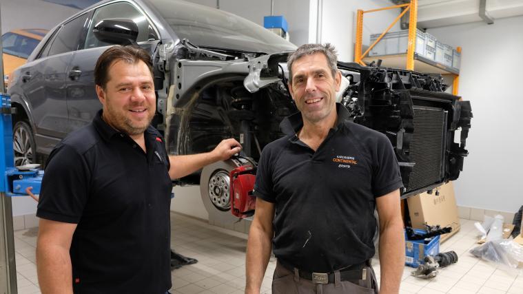 Klaus Hofer und Erwin Mittelberger von der Karosserie Continental sind das neue „Dream-Team“ in Sachen Auto-Service und Reparaturen.