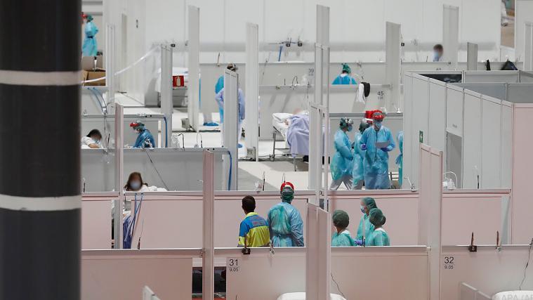 Messegelände in Madrid wurde zu Spital umfunktioniert.