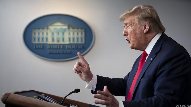 US-Präsident Trump beim täglichen Briefing.