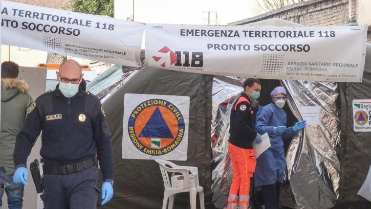 Auch die Emilia-Romagna (im Bild eine Zelt-Station in Piacenza) ist stark vom Coronavirus betroffen.