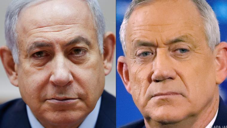 Israels Ministerpräsident Benjamin Netanjahu und Oppositionskandidat Benny Gantz finden keine Einigung.
