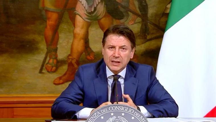 Ministerpräsident Giuseppe Conte während seines Live-Auftritts am Freitag.