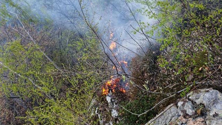 Oberhalb von Matschatsch kam es zu einem Waldbrand.